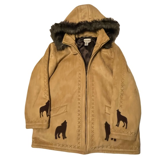 Vintage Coldwater Creek 90s faux fur hooded coat - Picture 5 of 13